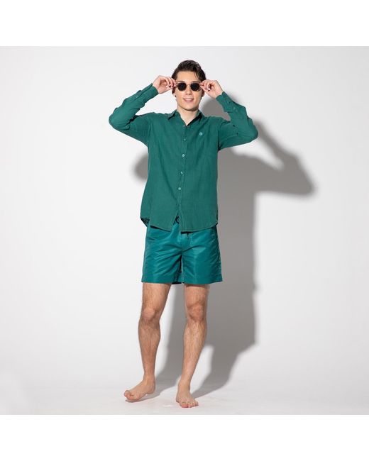 Maison Tangerine Blue Basil Swim Shorts for men