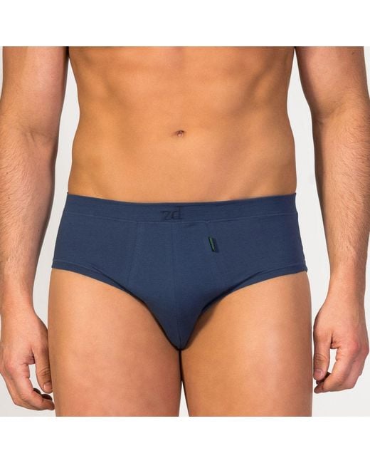 Zd - Zero Defects Blue Mini Briefs Egyptian Cotton for men
