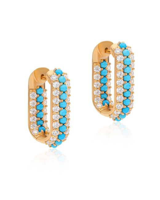 Preeti Sandhu Blue Summer Sparkle U-Shaped Vermeil Hoops