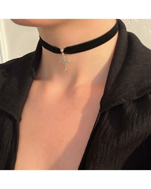Leni James Black The Mini Billie Cross Choker