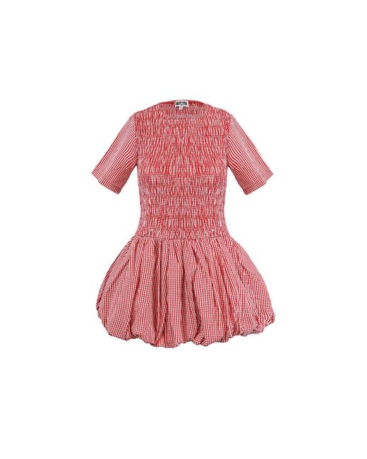 Amy Lynn Pink Eleanor Gingham Puffball Mini Dress
