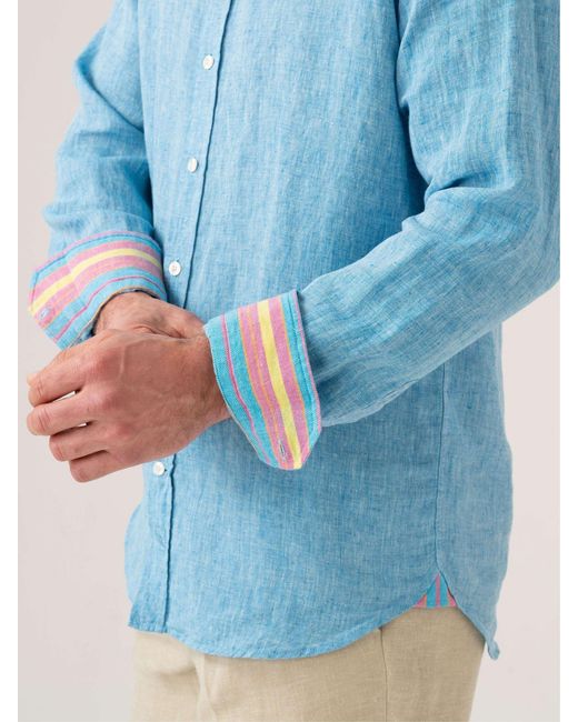 Koy Clothing Blue Linen Shirt for men