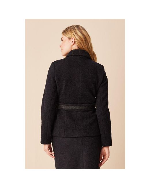 Marianna Déri Black Belted Bouclé Jacket