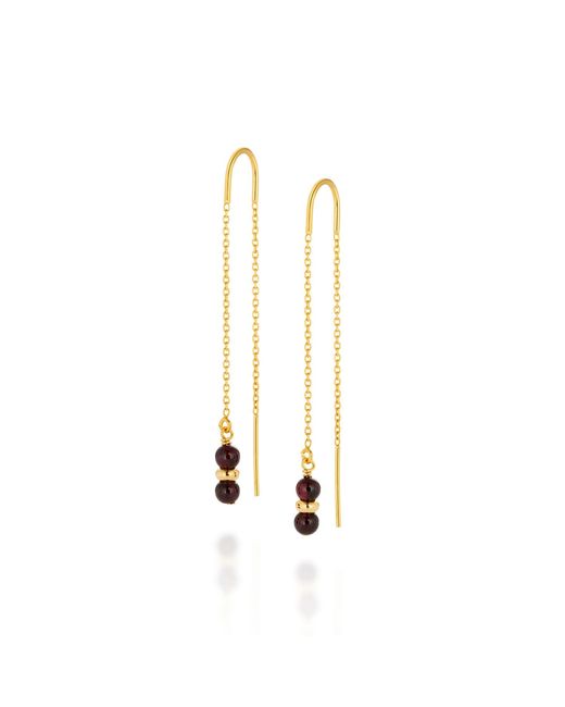 Nellou Jewellery Metallic Fall Birthstone Earrings Garnet January Plated Sterling