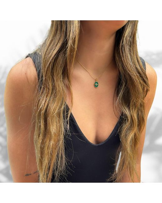 Ebru Jewelry Metallic Enamel Evil Eye Minimalist Protective Necklace