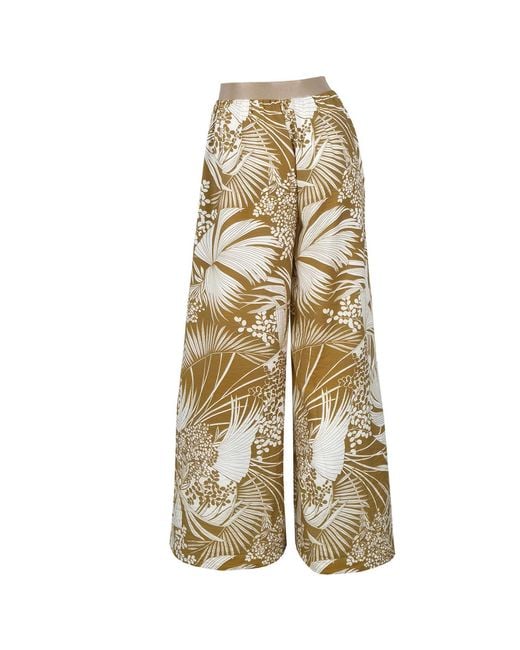 Me & Thee Natural Pinch Of Salt Tropical Print Trouser