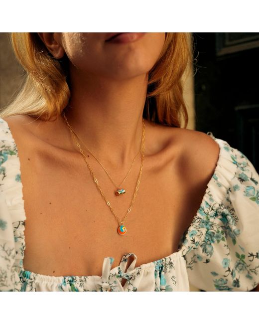 Spero London Metallic Enamel Mystic Sterling Pendant Necklace