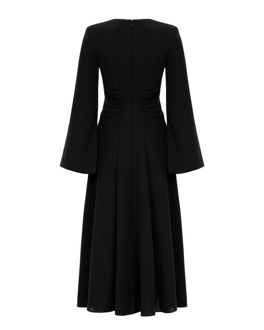 Nocturne Black V-neck Crepe Dress