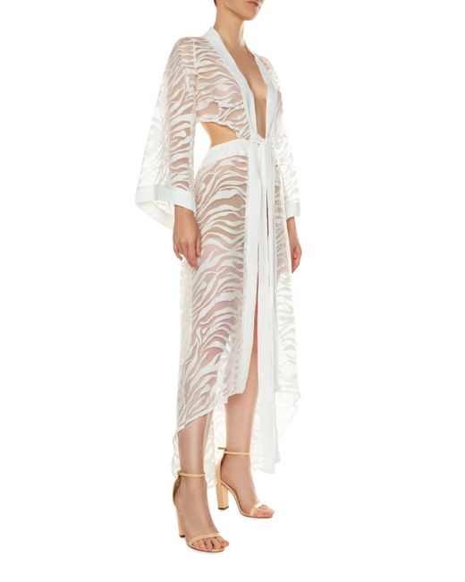 Monique Store White Turkish Lace Allure: Limited Edition Backless Kimono Dress