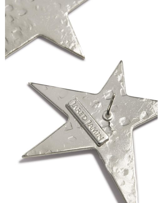 Jaredjamin White Shooting Star Clip On Earrings