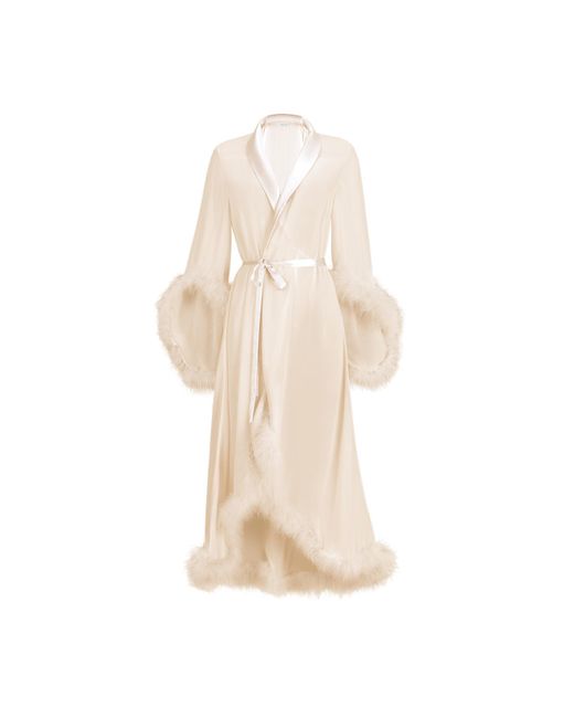 Manitu Natural Diva Feather Trimmed Long Robe