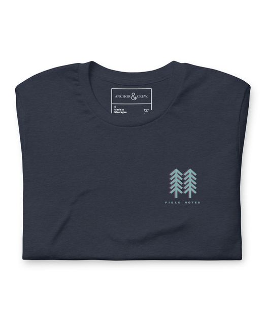 Anchor and Crew Blue One Field Notes Organic Cotton T-Shirt for men