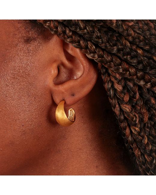 Esterah Metallic Matte Dome Hoop Earrings