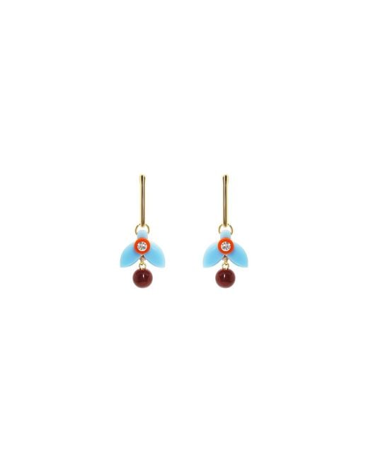 Gissa Bicalho White Acrylic Handmade Earring Stem Petunia Pink
