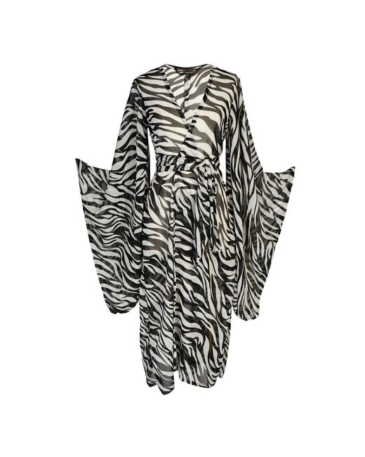 Jennafer Grace Metallic Zebra Queen Kimono