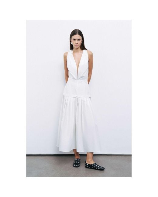 Nocturne White Backless Halter Neck Midi Dress – Off