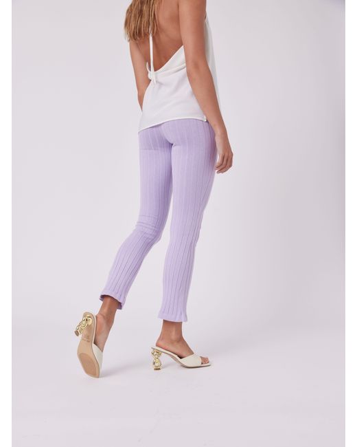 MNK Atelier Purple 80S Inspired Silk Blend Knit Pants