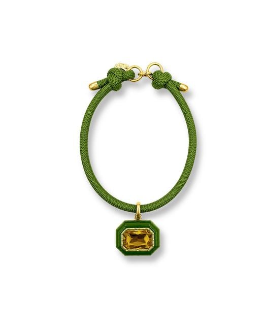 Michael Nash Jewelry Green Lena Resin Octagon And Topaz Crystal Pendant