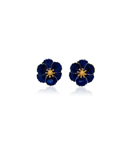 Milou Jewelry Blue Blossom Flower Earrings