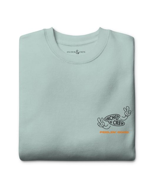 Anchor and Crew Gray Ice Lemon Fresh Dial-A-Local Organic Cotton Sweatshirt