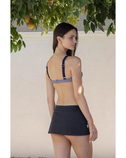 Belletage Swimwear Blue The Ashley Cropped Mini Blazer Top
