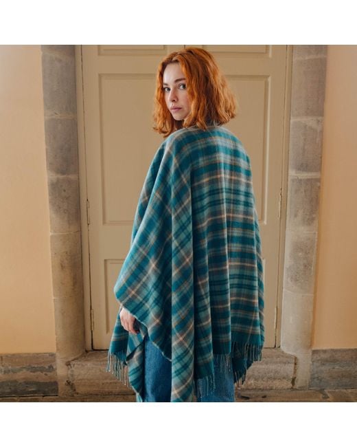 Araminta Campbell Ltd Blue West Coast Waters Lambswool Serape