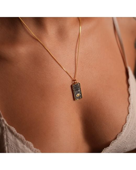 Ebru Jewelry Metallic Magical Numbers & Protective Evil Eye Sterling Chain Necklace