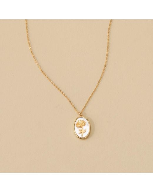 SET & STONES Metallic Katrina Birth Flower Necklace