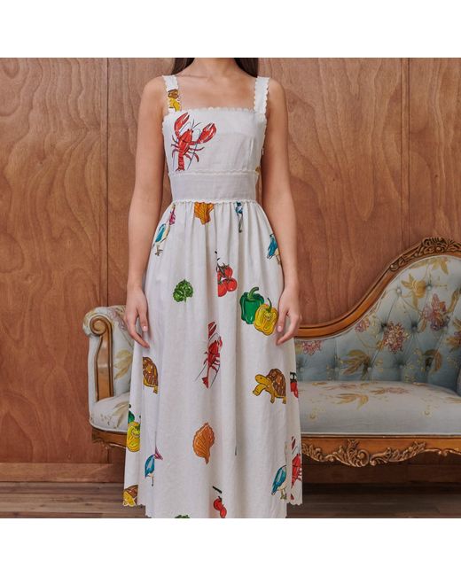 Pecanpepperpelican Metallic Vhagar Sleeveless Midi Dress