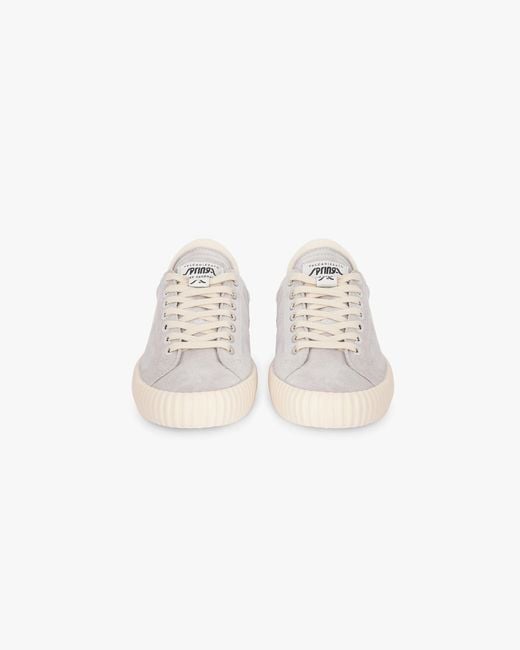 Springa | Unique Vulcanized Sneakers Italian Handmade White Wavy Suede Sneakers for men