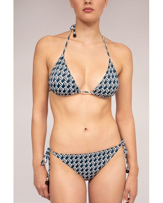 Kikki-G Swimwear Blue Josie Bikini Kg Logo Print Bottom