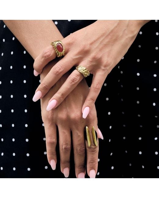 LINYA JEWELLERY Metallic Deka Amorphous Rectangular Shiny Ring