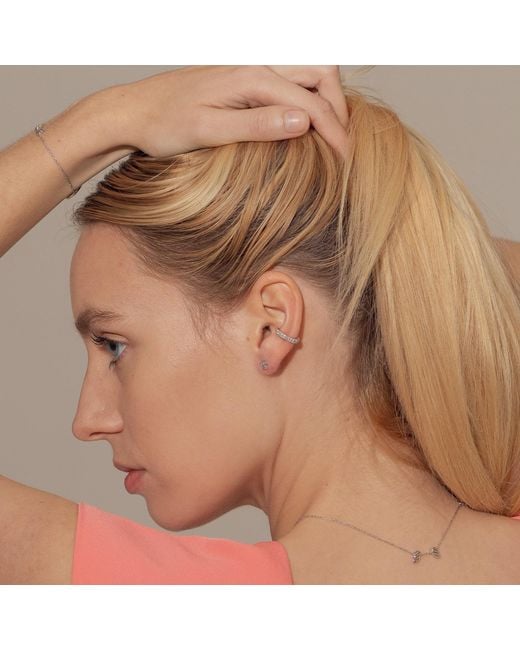 BLOOMTINE | Earth Angel HQ White Illuminess Premium Sterling Single Ear Cuff