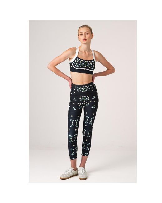 Jessie Zhao New York White Day Night Garden Reversible Racerback Sports Bra
