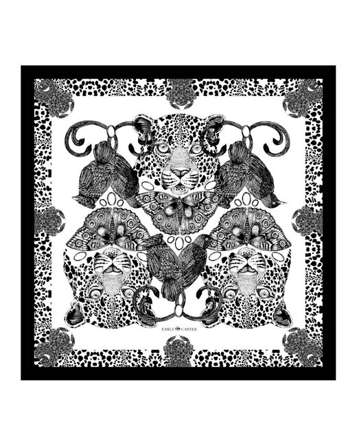 Emily Carter Black The Tropical Leopard Scarf