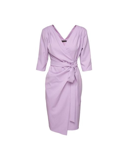concept A trois Purple Wrap Light Cocktail Dress