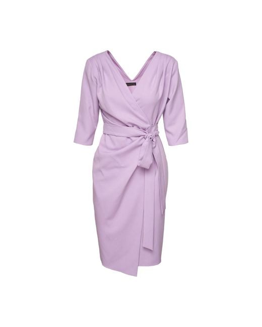 concept A trois Purple Wrap Light Cocktail Dress