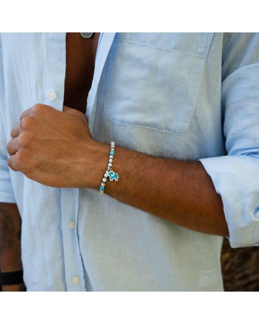 Ebru Jewelry Blue Elephant Soul Bracelet for men