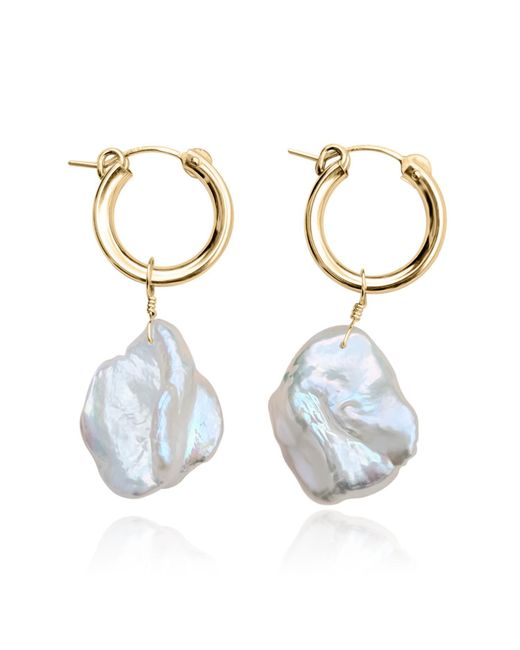 Kiri & Belle Blue Clemmie Petal Pearl Filled Earrings