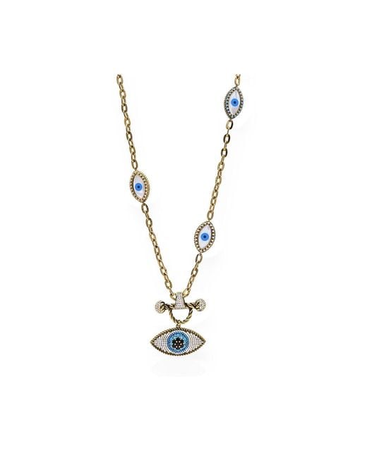 Bayemeyc Blue Eye Plated Necklace