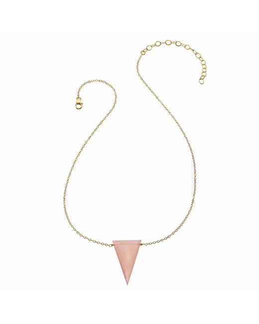 Heather Hawkins Jewelry White True Love Waits Elongated Triangle Semi-Precious Large Gemstone Necklace