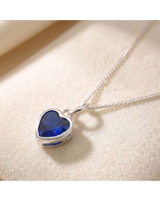 Harfi Blue Mini Heart Sapphire September Birthstone Necklace