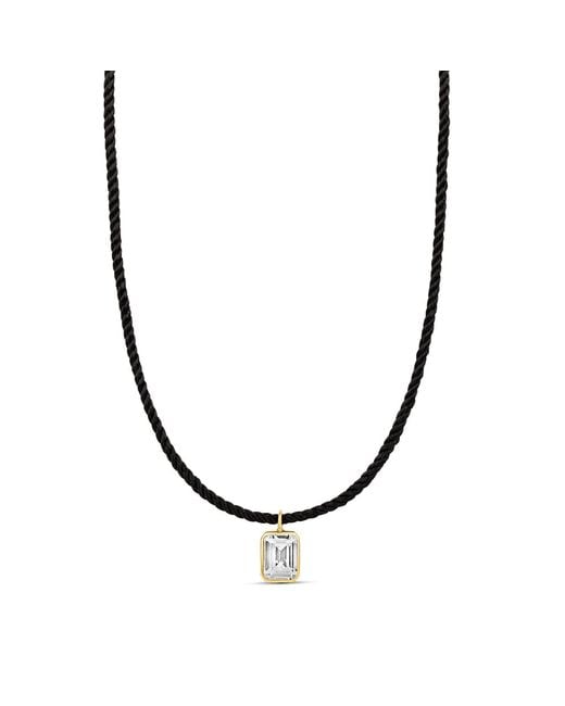 SHYMI Metallic Cord Necklace With Fancy Shape