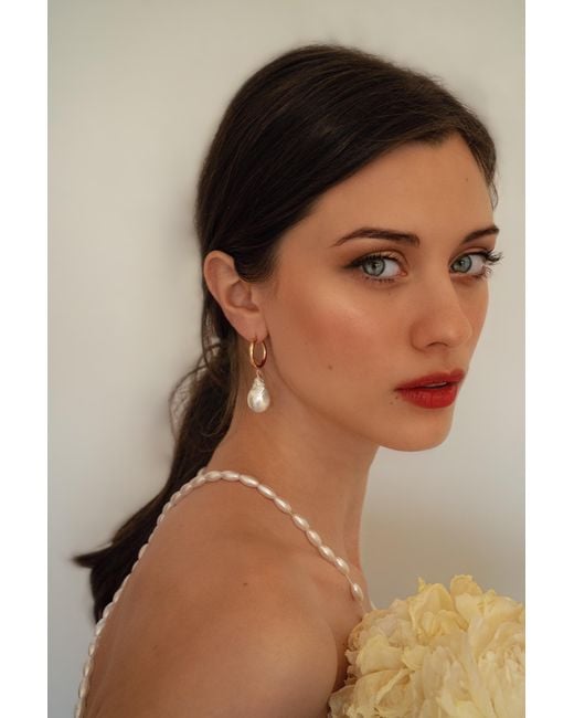 Katy Faye Metallic Bella Pearl Earrings