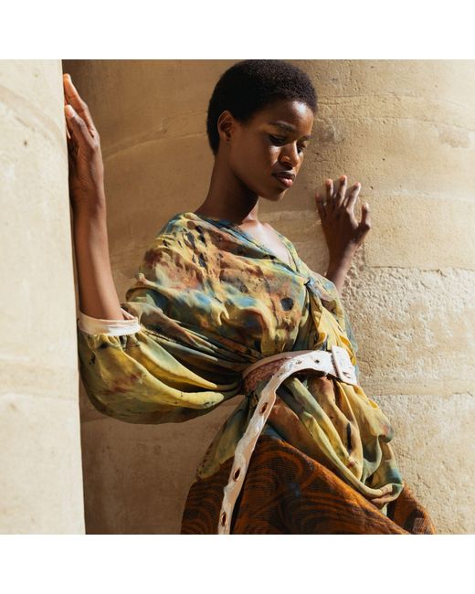 Miro Misljen Multicolor Metamorphosis Hand-Painted Dress