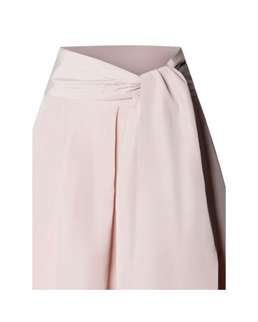 The Extreme Collection Pink Midi Skirt Taffeta With Waist Tie