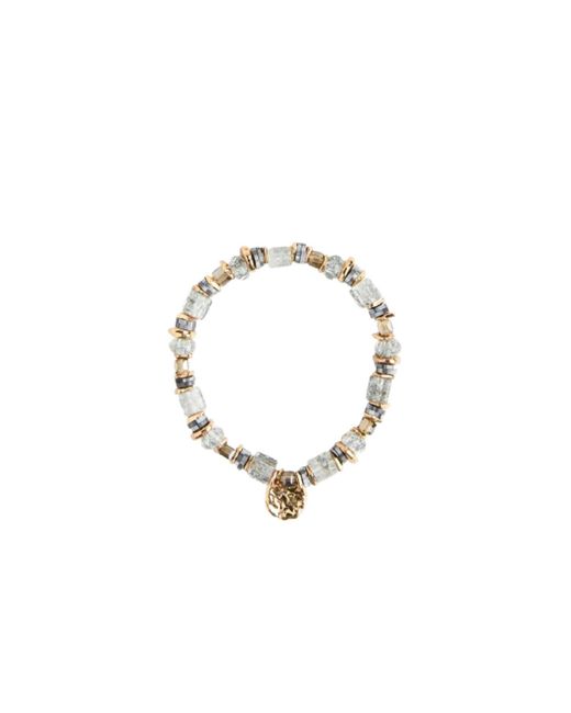 Saachi Metallic Beaded Stretch Hammer Bracelet