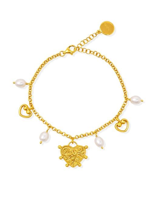 Vintouch Italy Metallic Heartwork Vermeil Bracelet