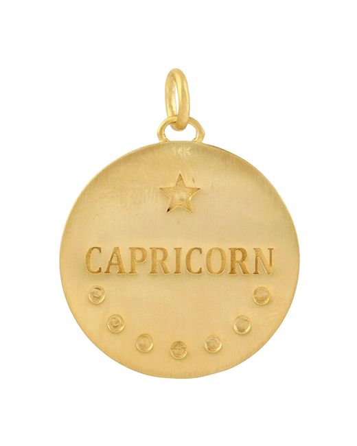 Artisan Metallic Diamond Capricorn Zodiac Medallion Pendant