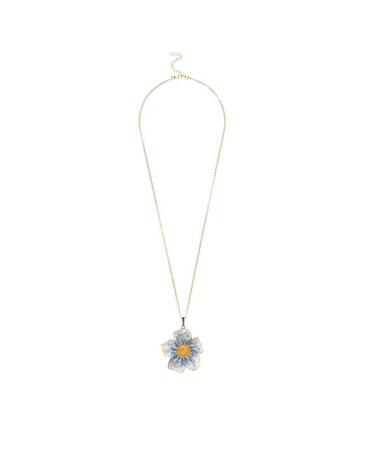 Latelita London Metallic Pansy Blue Necklace Gold